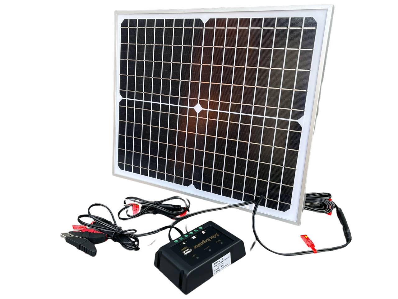 Портативна сонячна панель для заряджання мобільних пристроїв 20W з USB портом та контролером