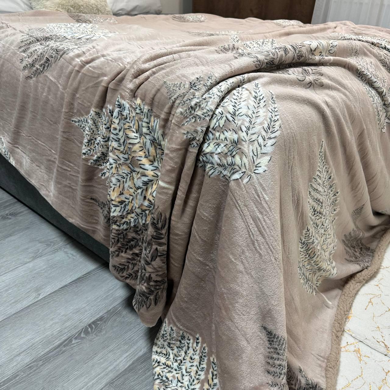 Плед-покрывало двухсторонняя 200х220 см Кофейный (30231081) - фото 4