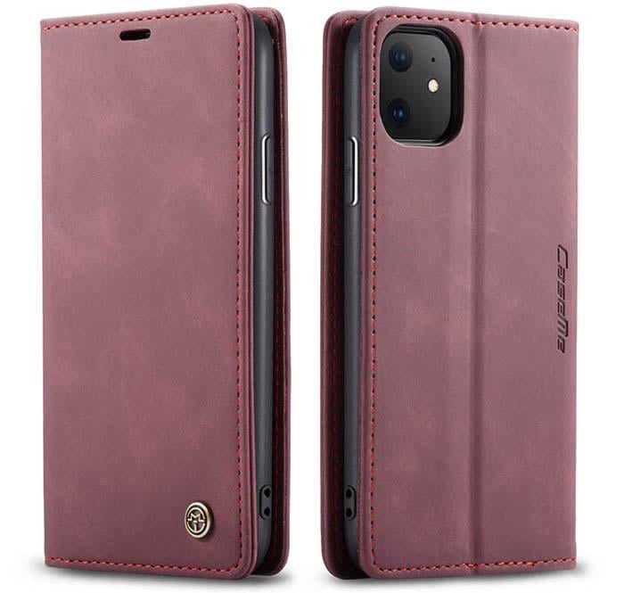 Чехол книжка с магнитом CaseMe на iPhone 11 Wine (20824)