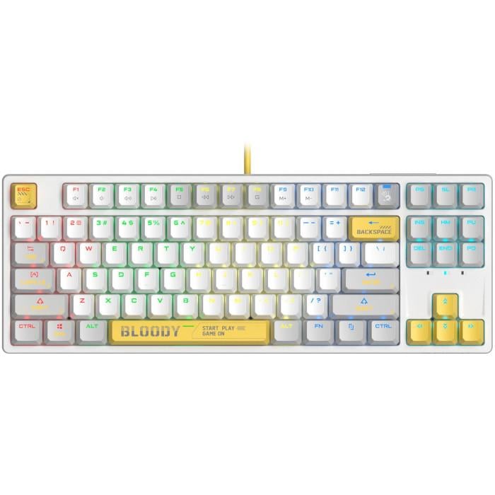 Клавиатура игровая механическая BLOODY S87 Energy 87 клавиш Red Switch USB RGB White/Grey (35227177)