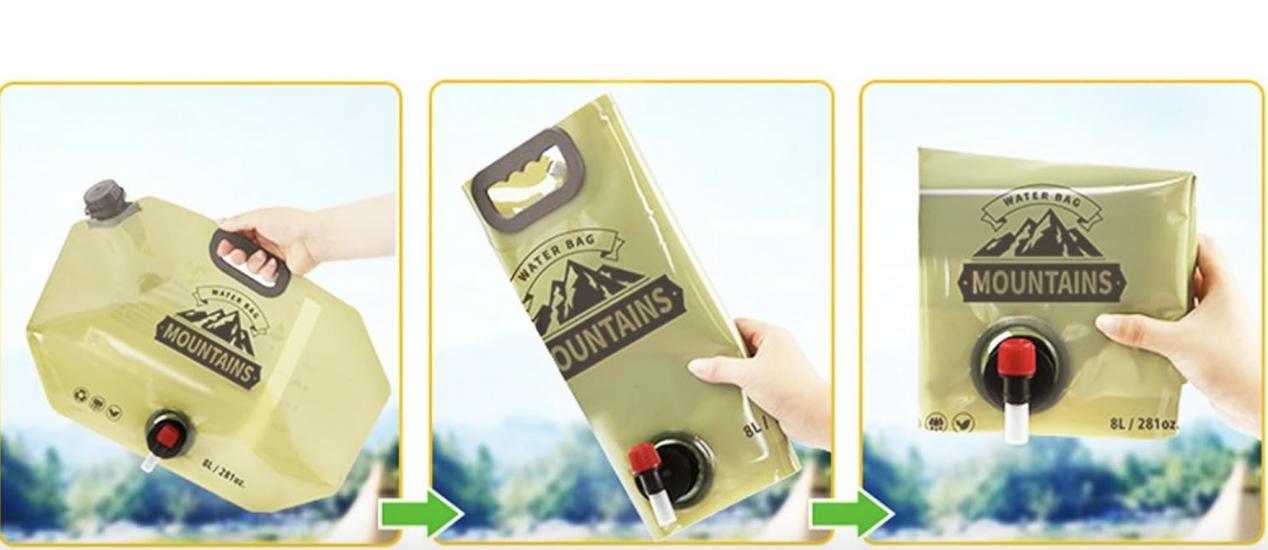 Канистра-пакет для воды сложная производная с краном 8 л Хаки (128571) - фото 4 Канистра-пакет для воды сложная производная с краном 8 л Хаки (128571) - фото 4