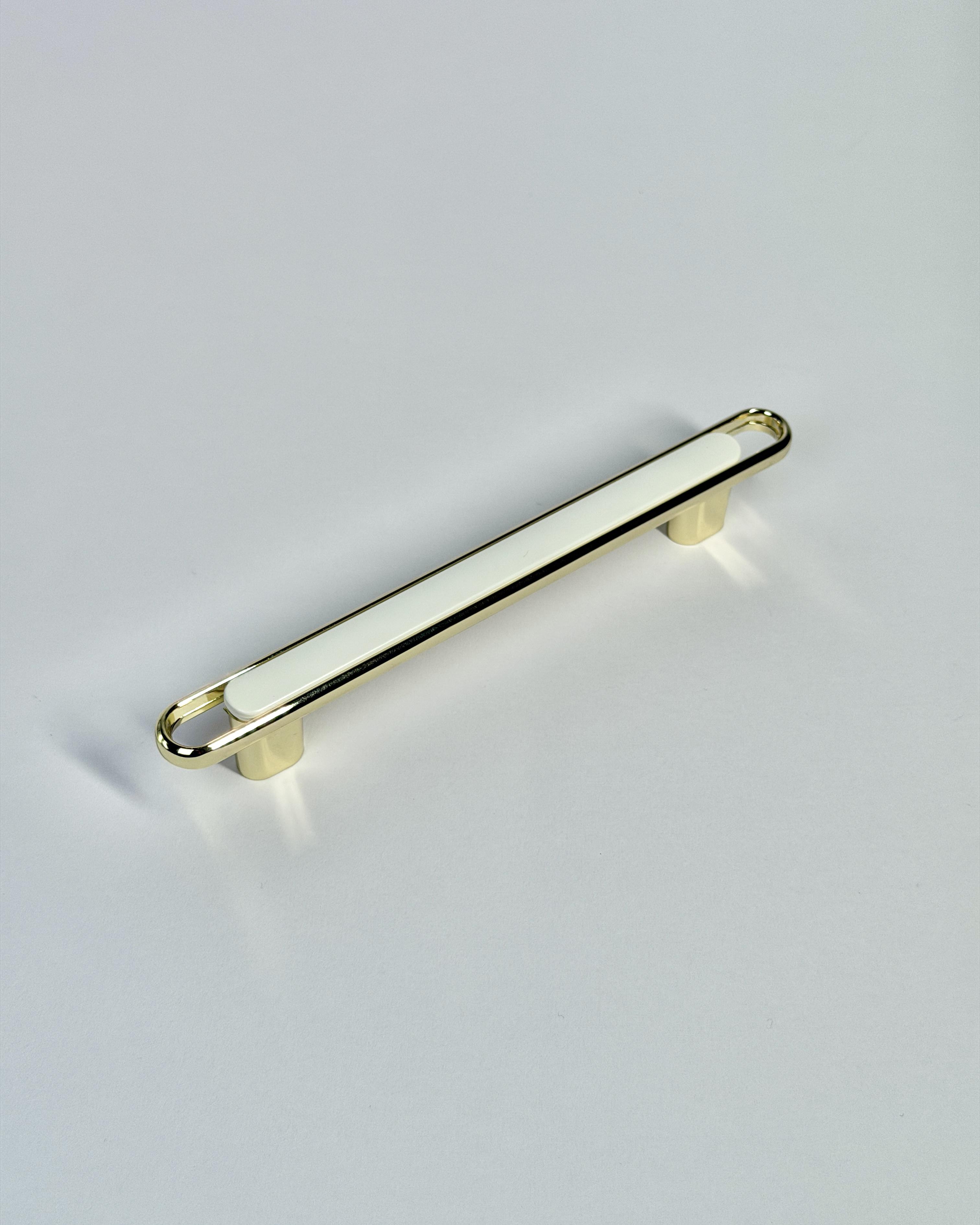 Мебельная ручка Aristo 128 Gold/White (GO17AGW12844)