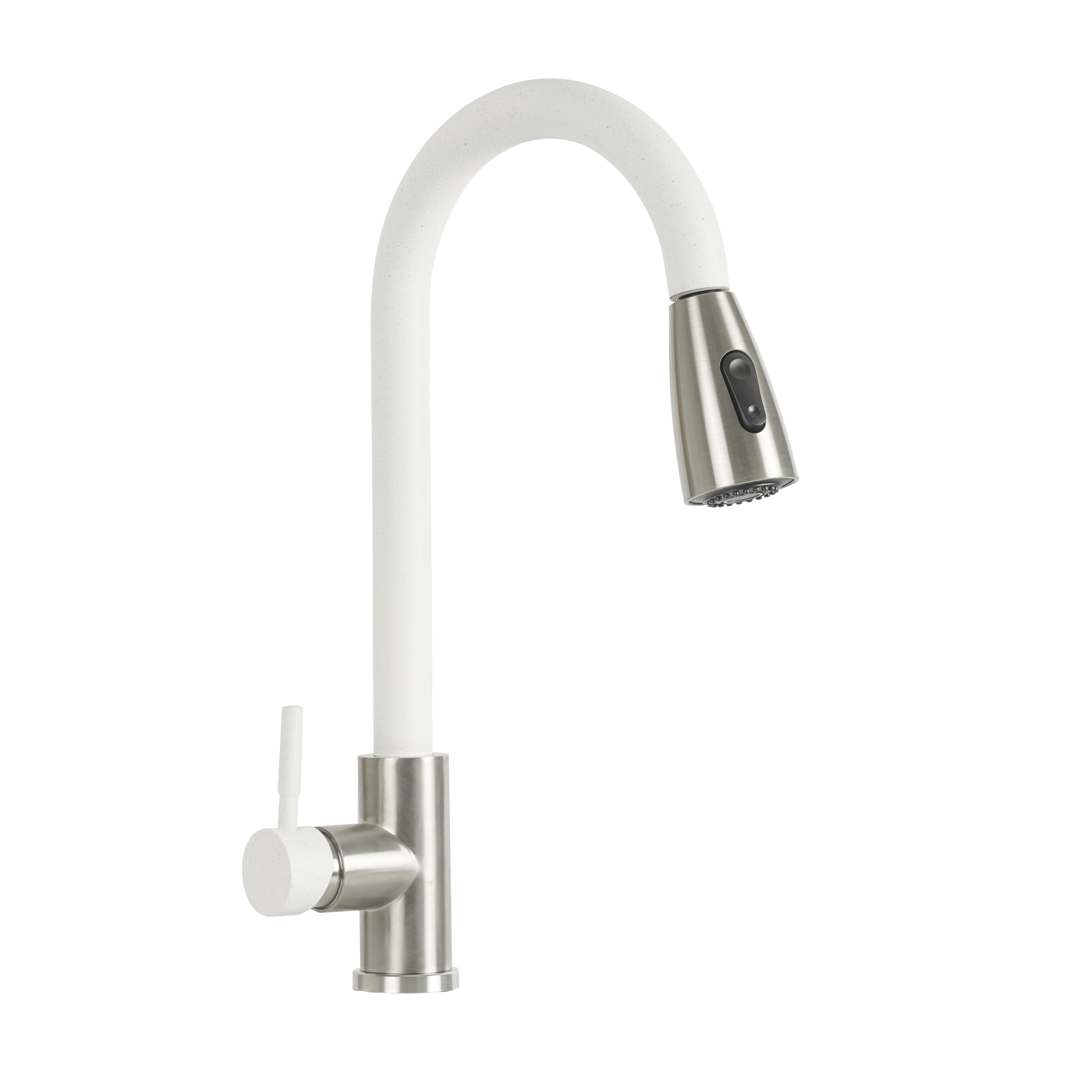 Смеситель с выдвижным изливом Platinum KT 8203 8614 Белоснежный (000034057)