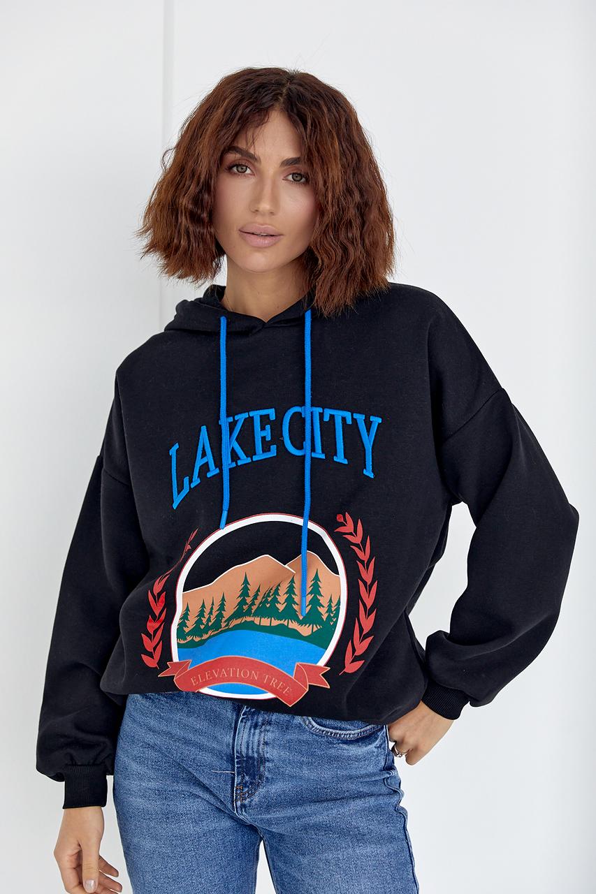 Худи утепленное "Lake city" S Черный (12575924)