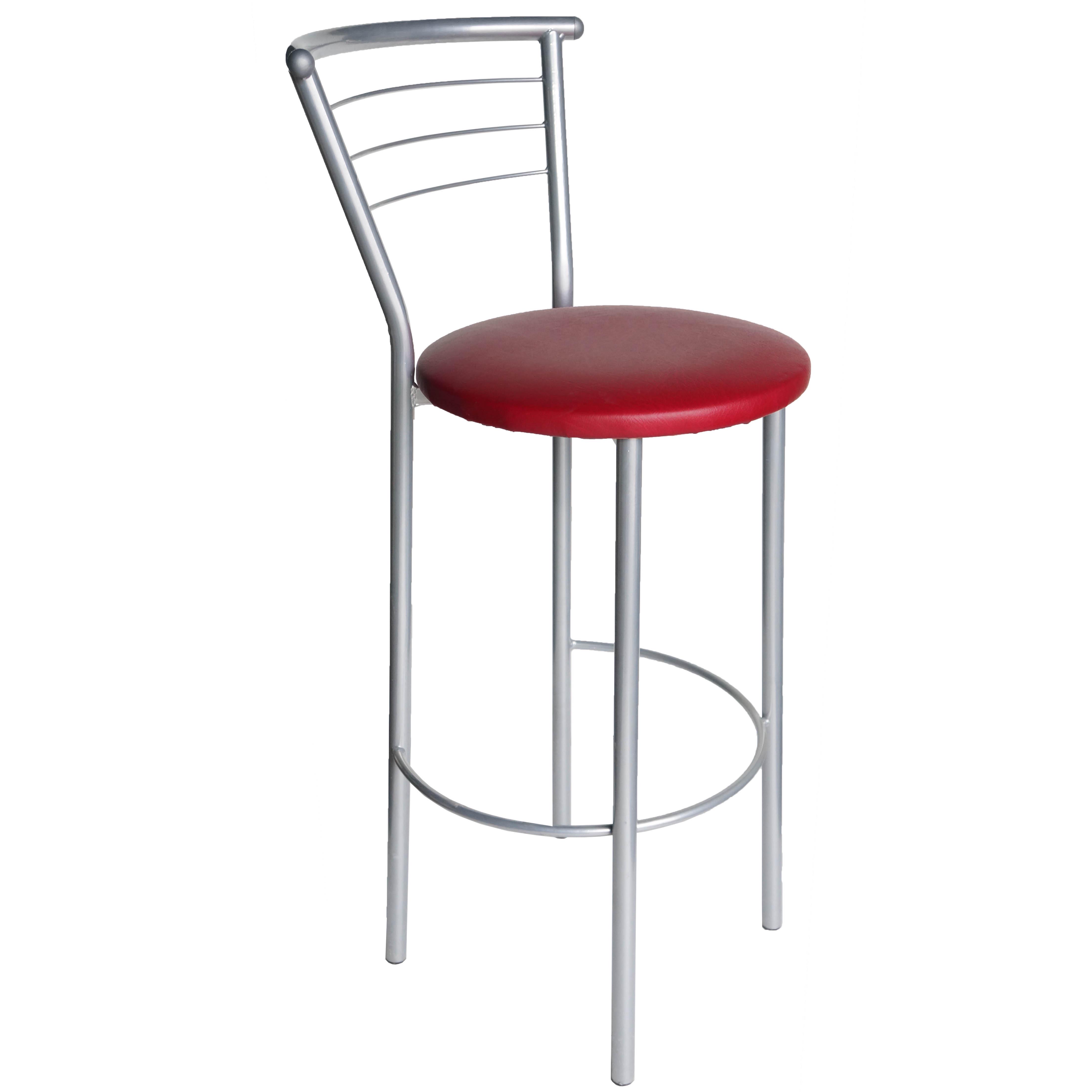Барный стул Марко Хокер кожзаменитель Алюминий/Бордовый (U24541-01)