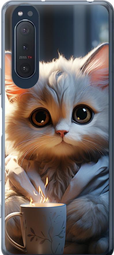 Чехол на Sony Xperia 5 II White cat (5646t-2258-42517)