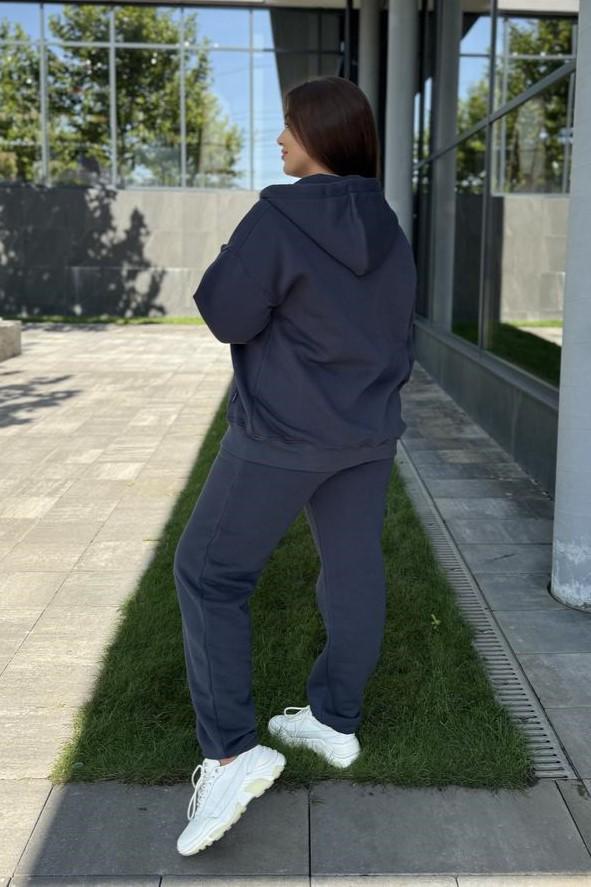Прогулянковий костюми жіночий з капюшоном 5XL Темно-синій (М137.4) - фото 3 Прогулянковий костюми жіночий з капюшоном 5XL Темно-синій (М137.4) - фото 3
