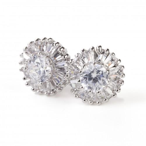 Серьги с кристаллами Сваровски 087078a Italina Белый