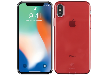 Чохол-накладка Baseus Simple Series with Pluggy TPU Case for iPhone X, Red - фото 2