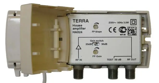 Підсилювач телевізійного сигналу Terra HA024 будинковий (02520)