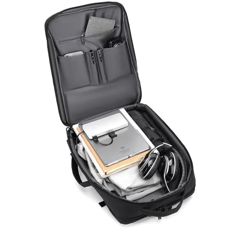 Рюкзак-сумка трансформер Dumantu 2101 для ноутбука 15,6" протиударний Чорний (IBN042B ) - фото 6