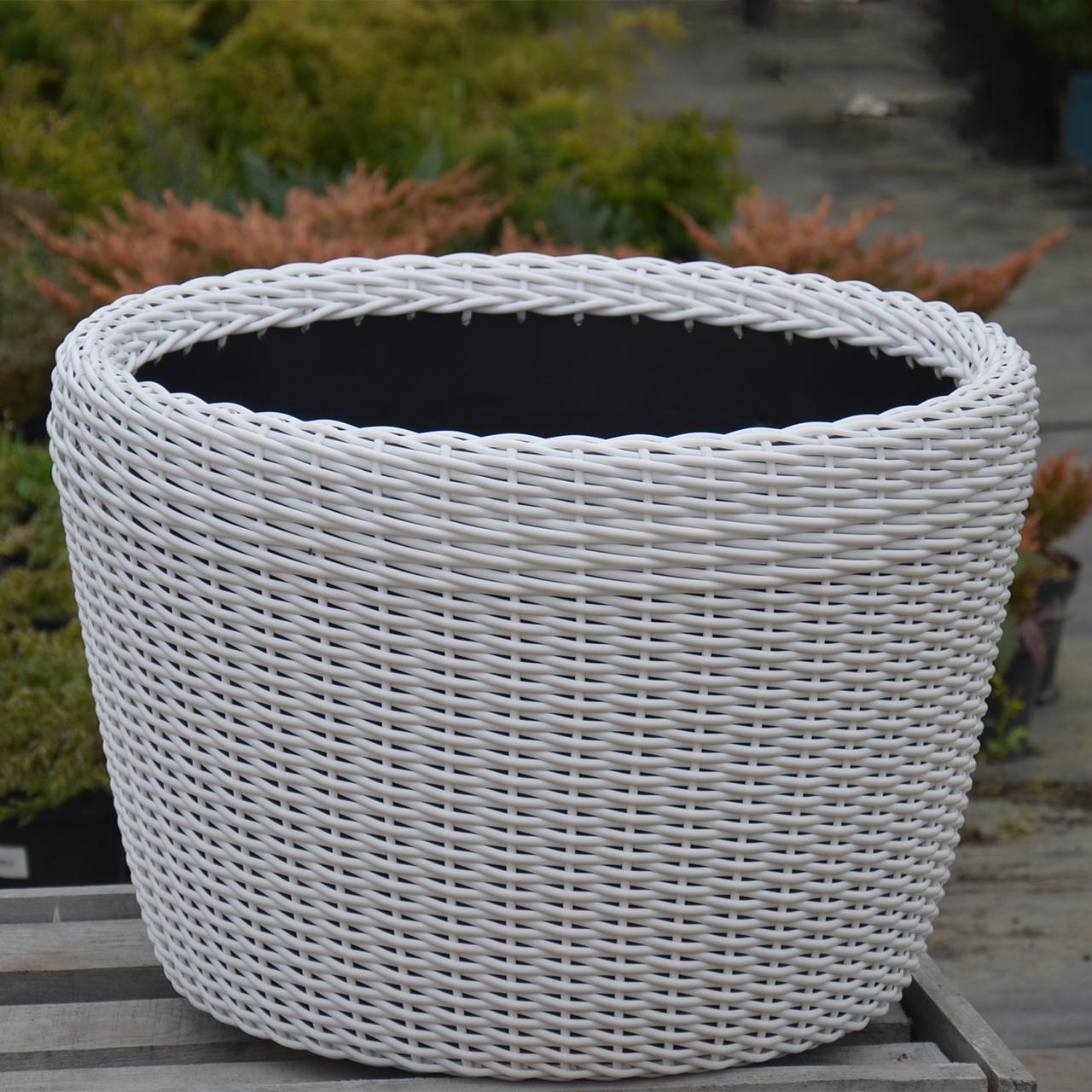 Кашпо велике для рослин та квітів з штучного ротангу/ручної роботи 90 л Білий - фото 4 Кашпо велике для рослин та квітів з штучного ротангу/ручної роботи 90 л Білий - фото 4
