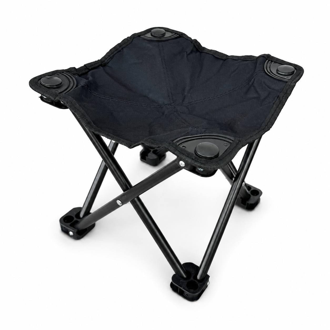 Стул-табурет складной туристический 28x28x25 см/Черный (M1247)