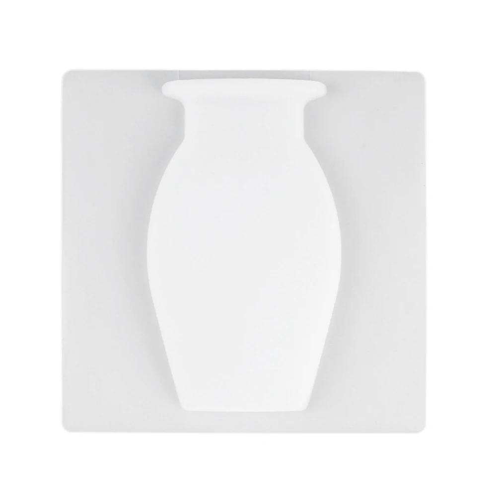 Ваза настенная из силикона без сверления 15х15х2 см Белый (29523)