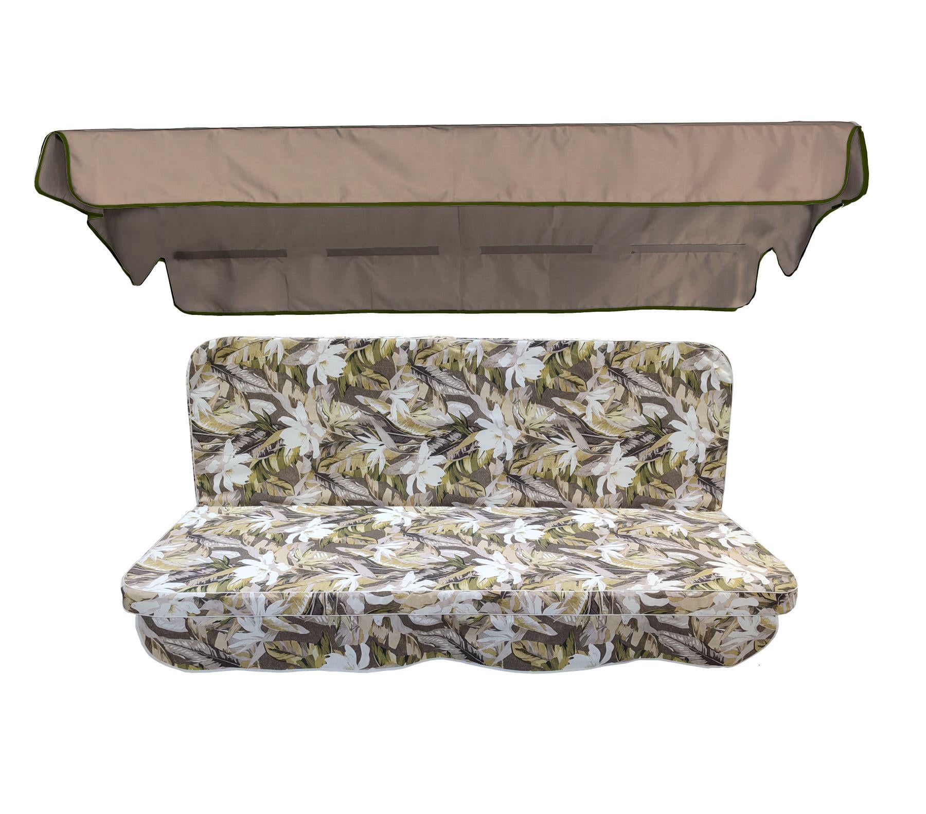 Комплект подушок для гойдалок eGarden CLAIR GRIS 170х110х6 см тент 120х200 см Кавовий (5631)