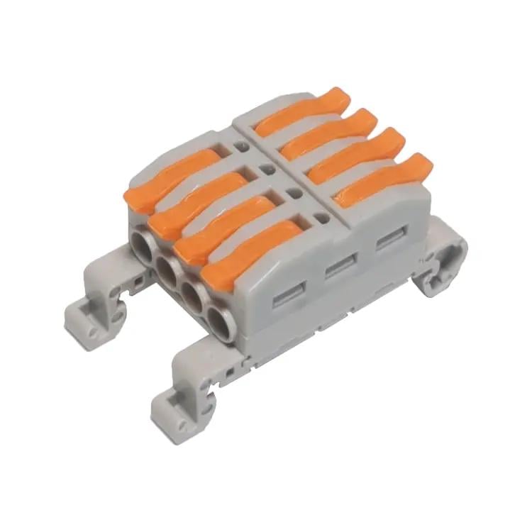 Клемма проходная Tactix 0,08-4 мм2 32А 4х1-4х1 одинарная на DIN-рейку 45,6х23,6х20 мм Оранжевый (KV227G-4)