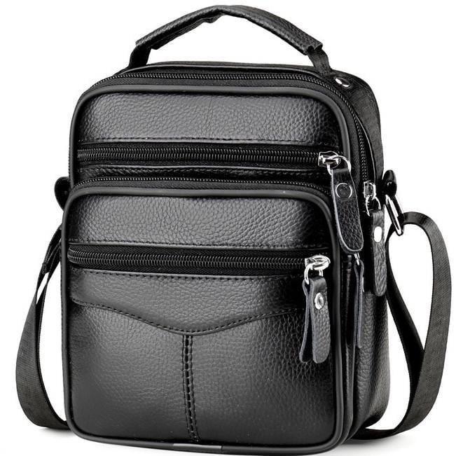 Сумка мужская Tiding Bag кожаная Черный (75003)