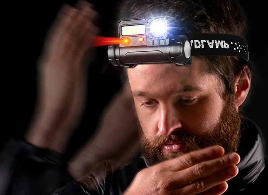 Фонарь налобный Bailong BL 123 XPE + COB USB с датчиком движения - фото 7