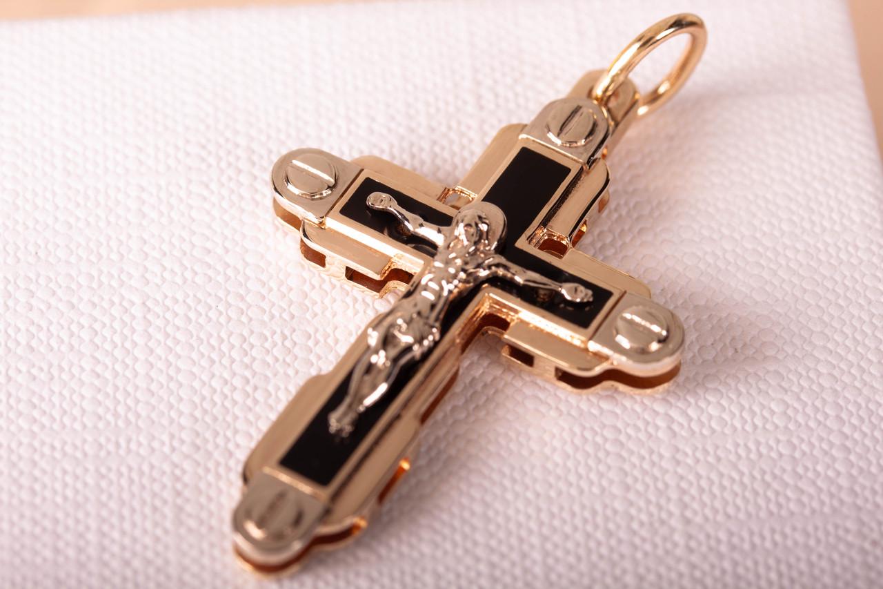 Мужской крест из желтого и белого золота с эмалью (1623497318) - фото 5 Мужской крест из желтого и белого золота с эмалью (1623497318) - фото 5