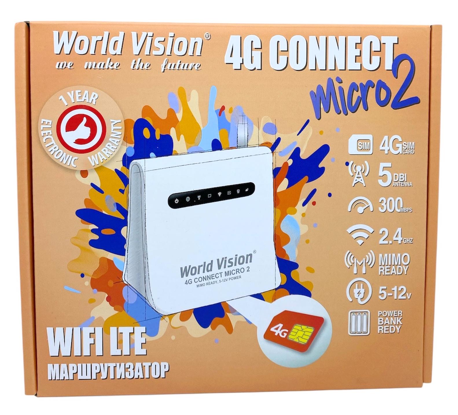 Роутер World Vision Connect micro 2 4G модем слот для сім карти з двома виходами під антену 150 Мбіт/с (28370886) - фото 6 Роутер World Vision Connect micro 2 4G модем слот для сім карти з двома виходами під антену 150 Мбіт/с (28370886) - фото 6