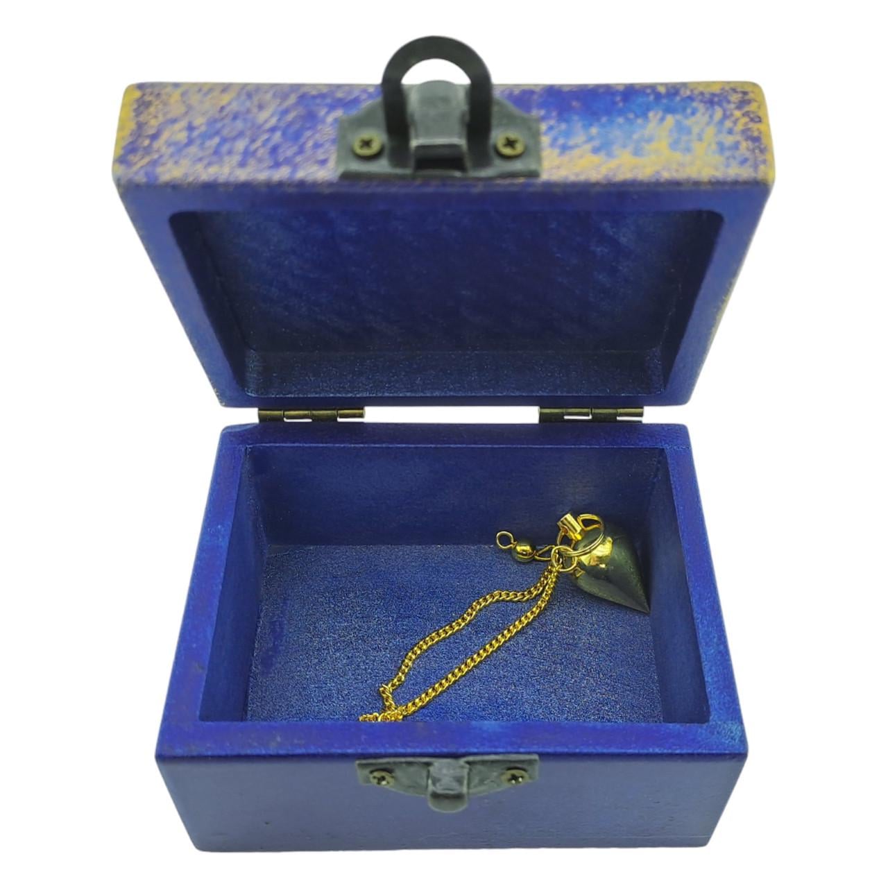 Скринька Маятник для зберігання біоенергетичних маятників синя 9х7х6 см