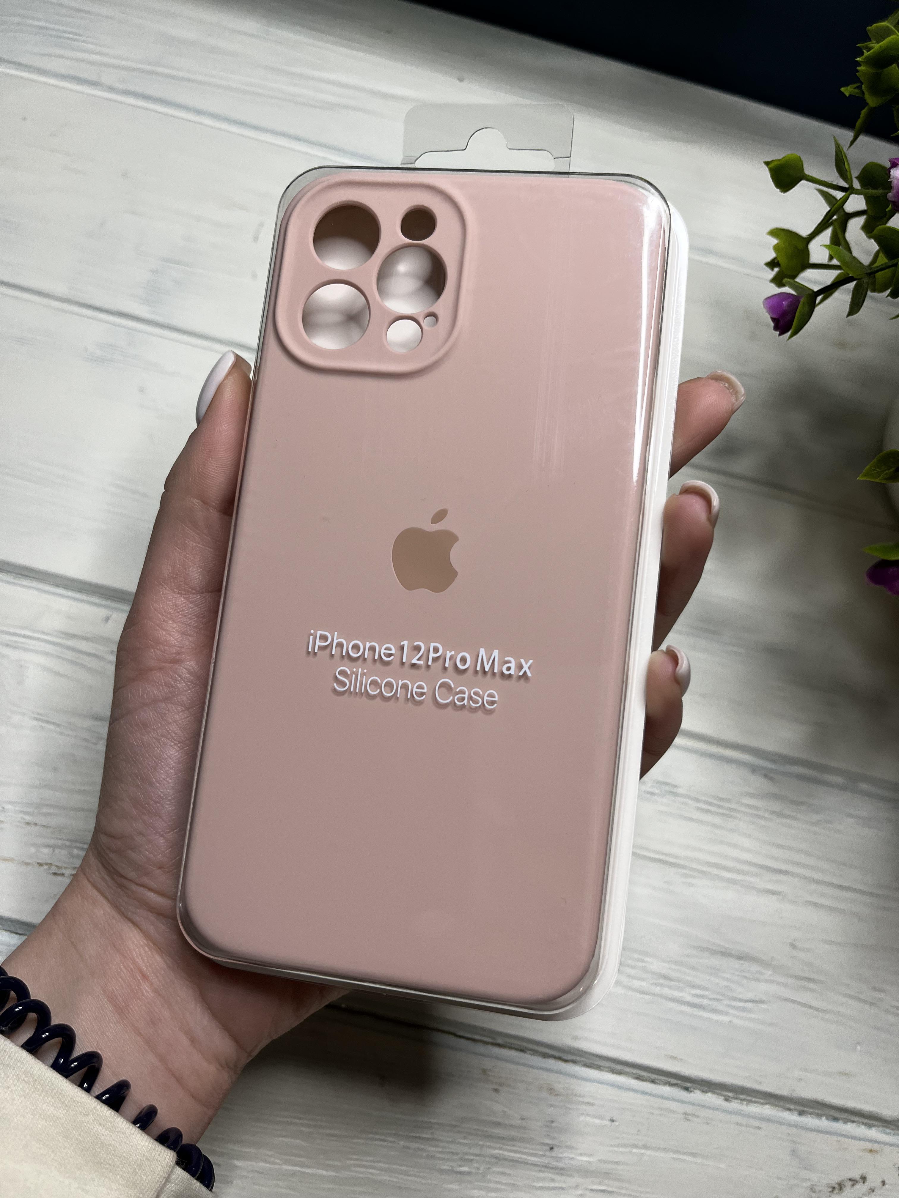 Чохол накладка на iPhone (Айфон) 12 Pro Max квадратні борти silicone case full camera на apple