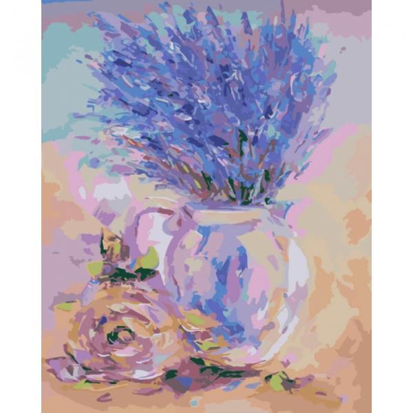 Картина по номерам Идейка Цветы Букеты Нежная лаванда 40х50 см в термопакете (КНО2044-mt)
