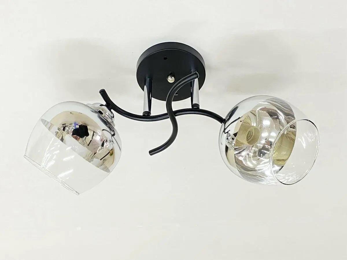 Люстра потолочная Valeso 6978A/2 на 2 плафона Черный/Хром (00000139688)