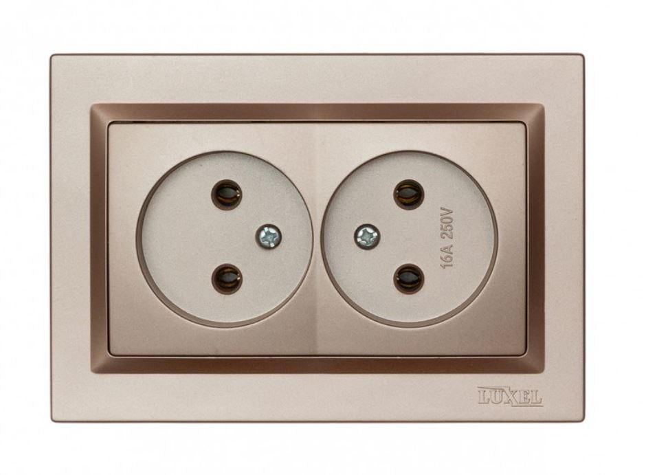 Розетка двойная Luxel Jazz Терракотовый (9207)