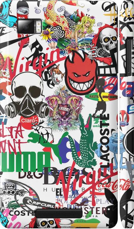 Чехол на Lenovo Vibe Z K910 Many different logos (4022m-85-42517)