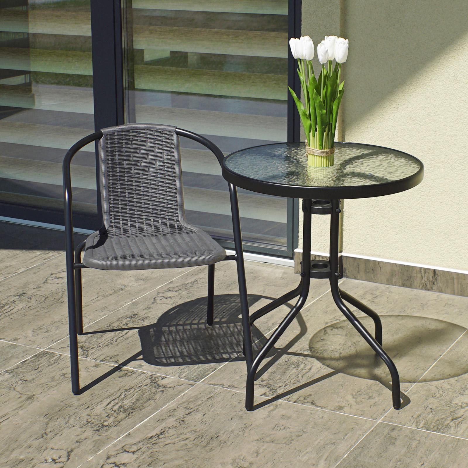 Комплект мебели 4Points Bari-2 круглый стол и 2 стула Серый - фото 2