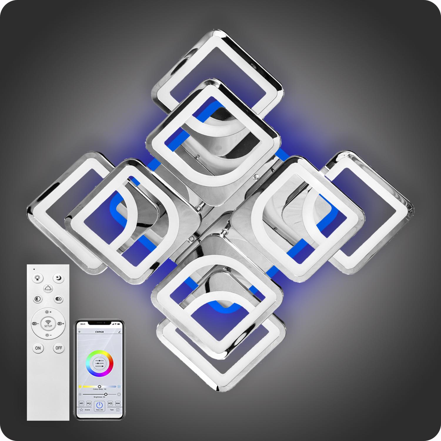 Люстра світлодіодна 517 Light 3color з пультом 192 Вт Хром (01552) - фото 2 Люстра світлодіодна 517 Light 3color з пультом 192 Вт Хром (01552) - фото 2