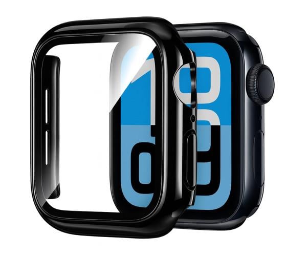 Чохол із захисним склом Protective Cover with Glass для Apple Watch Series 11 42 мм Чорний глянець