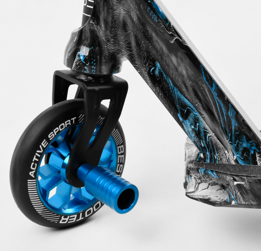 Самокат трюковой Best Scooter BS-77566 HIC-система/пеги/алюминиевый диск и дека с принтом (105679) - фото 5