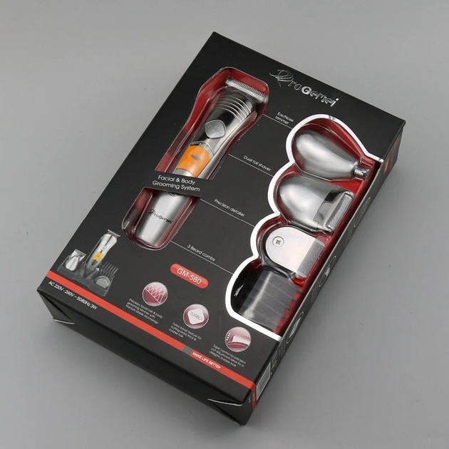 Машинка для стрижки Gemei GM-580 Pro расческа 7в1 (1982732653) - фото 13