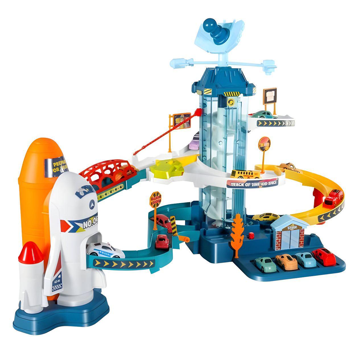 Дитячий музичний гараж для машинок Fun Game 5507 А Космічна станція з автоматичним підйомником та підсвічуванням (1928473622)