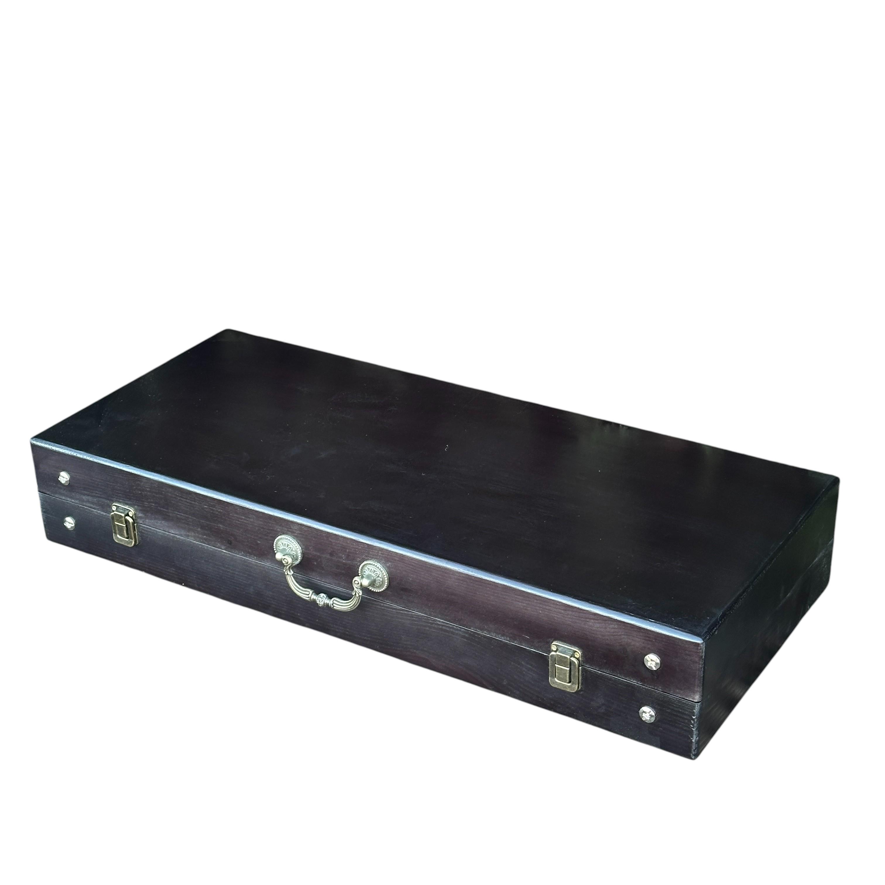 Набір шампурів з аксесуарами Mzavod Майстер Гриль із нержавіючої сталі в дерев’яному кейсі-столі 680x300x110 мм Чорний (136-17-1191610000050) - фото 4 Набір шампурів з аксесуарами Mzavod Майстер Гриль із нержавіючої сталі в дерев’яному кейсі-столі 680x300x110 мм Чорний (136-17-1191610000050) - фото 4