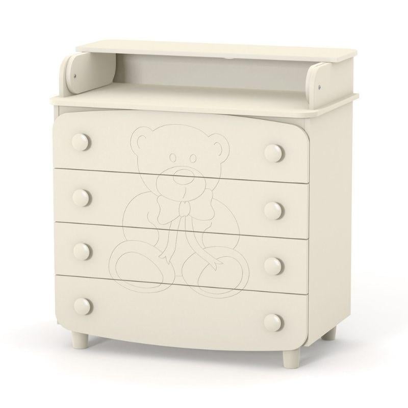 Комод пеленальный Верес резьба Мишка из ДСП и МДФ Слоновая кость (33.4.4.2.04) Комод пеленальный Верес резьба Мишка из ДСП и МДФ Слоновая кость (33.4.4.2.04)