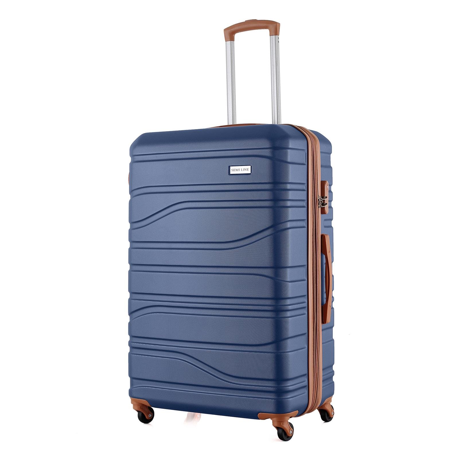 Валіза SEMI LINE 28" на 4 колесах ABS-пластик кодовий замок розширювальний клапан +20% об'єм 101/121 л Темно-синій