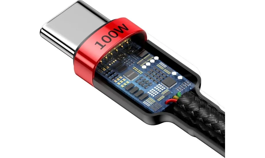 Кабель швидка зарядка 100W Baseus Cafule PD2.0 USB Type C-Type C 1 м Чорний/Червоний (23373337) - фото 5