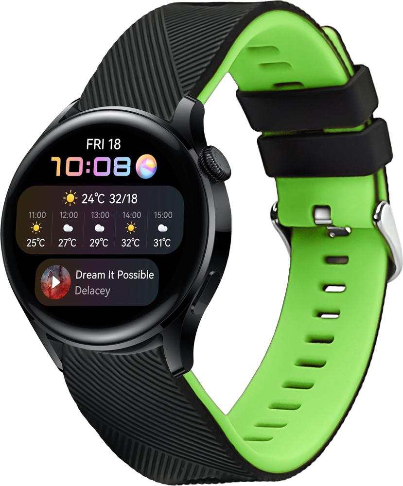 Ремешок Luminic для Huawei Watch 3 Black Green (26670-4A) Ремешок Luminic для Huawei Watch 3 Black Green (26670-4A)