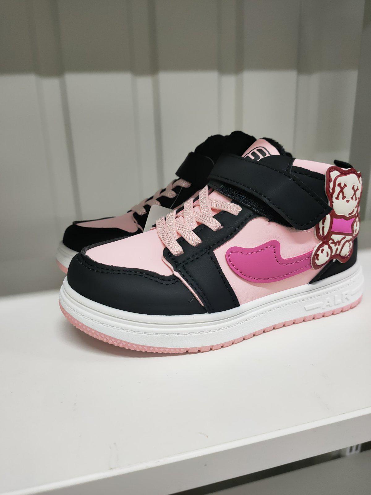 Кросівки хайтопи дитячі на липучкі р. 27 Чорно-рожевий (29375882)