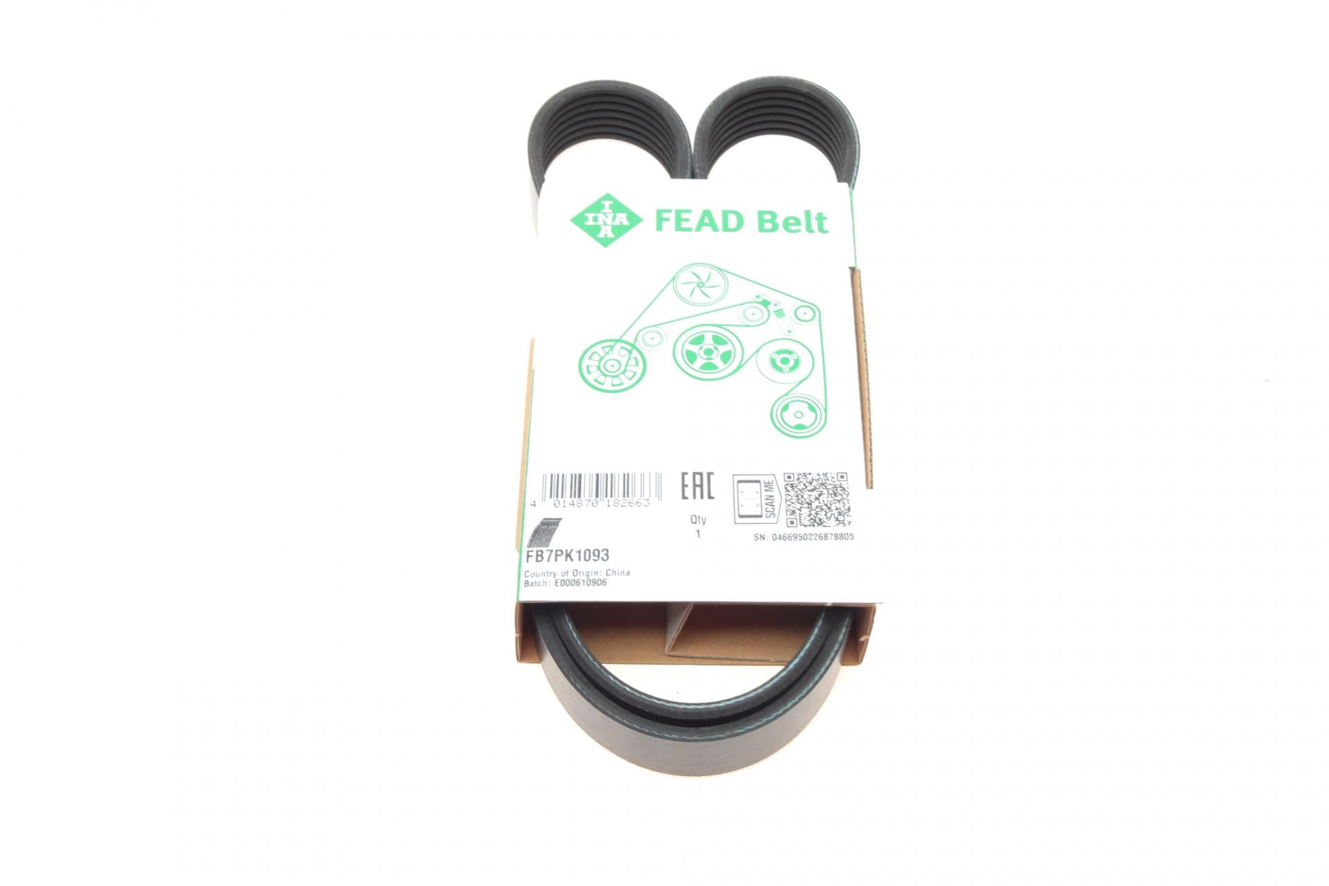 Ремень генератора INA для Toyota Hilux 2.5 D-4D 01-15 (FB 7PK1093)