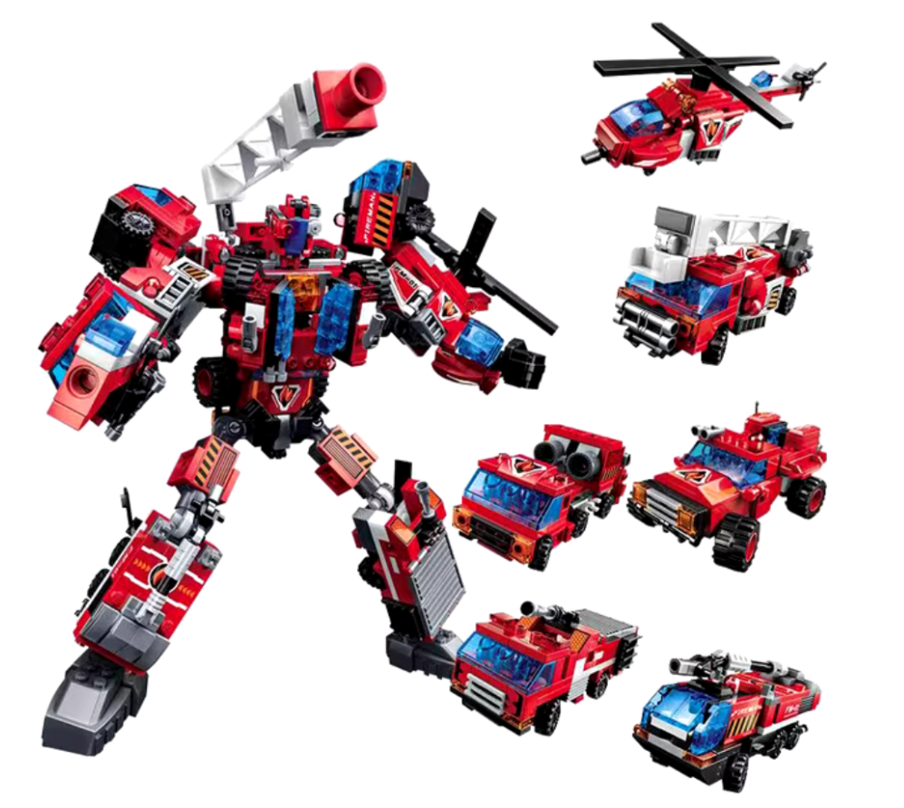 Конструктор Qman Пожежна техніка 6в1 496 дет.