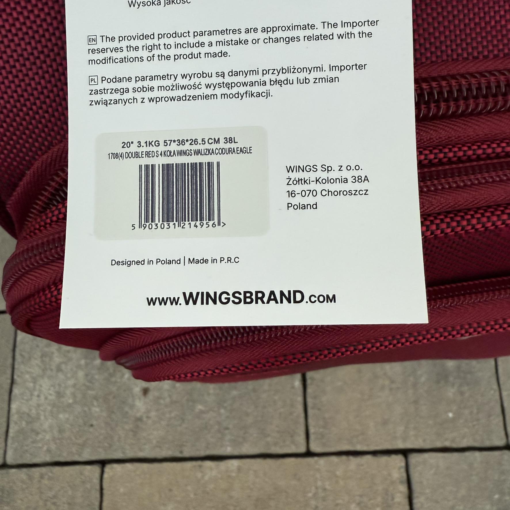 Валіза тканинна на 4 колесах Wings 1708 S Бордовий (30631209) - фото 8 Валіза тканинна на 4 колесах Wings 1708 S Бордовий (30631209) - фото 8