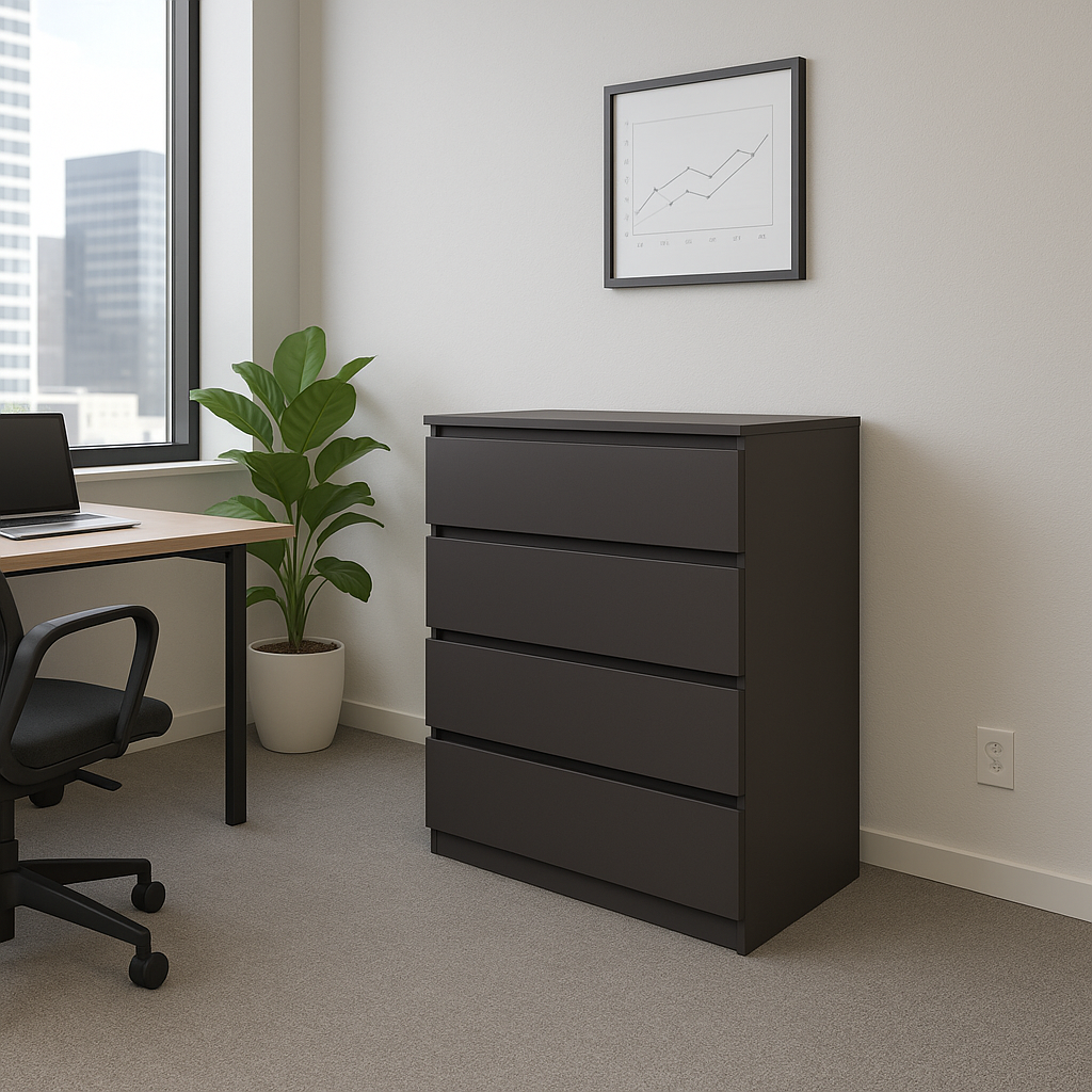 Комод MEBEX на 4 шухляди 80х40х100 см Сірий темний (VM4B800DG) - фото 2