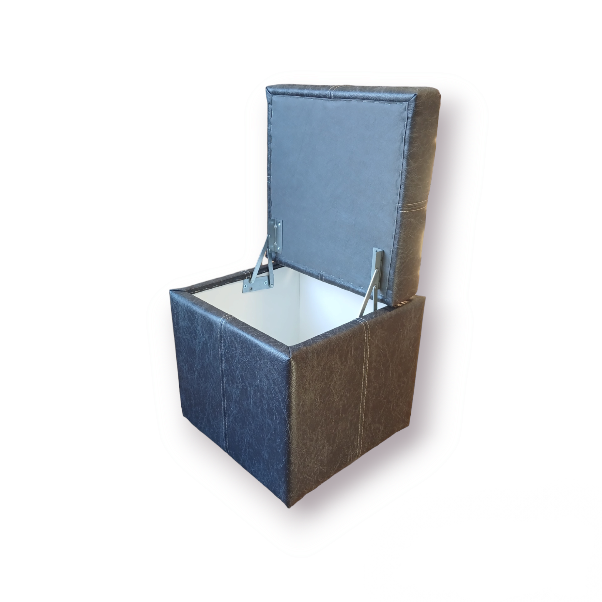 Пуф Модерн з нішею штучна замша Вестерн 40х40х43 см Графітово-сірий - фото 2 Пуф Модерн з нішею штучна замша Вестерн 40х40х43 см Графітово-сірий - фото 2