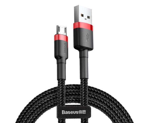Кабель Data BASEUS Cafule Cable USB-MicroUSB 2,4A 1 м Red-Black (06CAMKLF-B91)