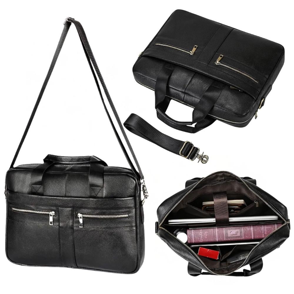 Портфель чоловічий Lorian з натуральної шкіри з відділенням для ноутбука Чорний (LR 252019-black) - фото 7 Портфель чоловічий Lorian з натуральної шкіри з відділенням для ноутбука Чорний (LR 252019-black) - фото 7