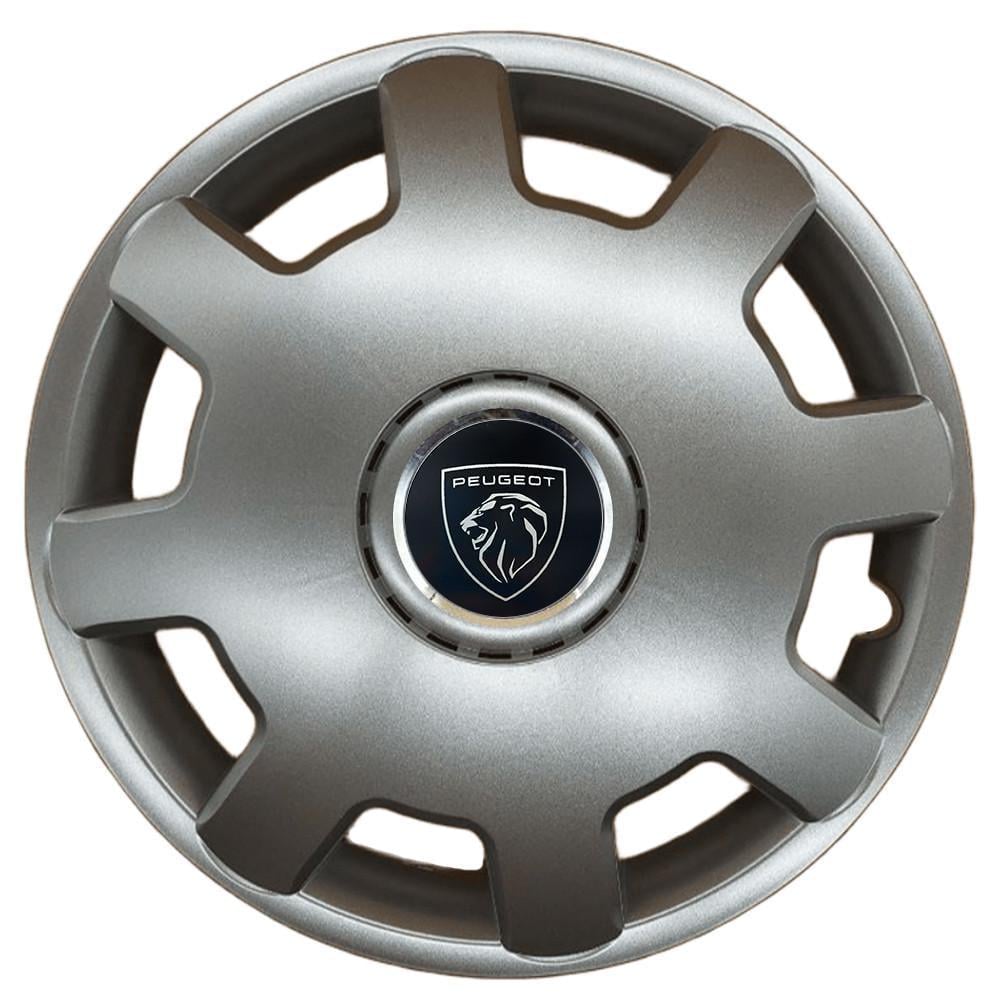 Колпаки SJS 105 с логотипом Peugeot NEW 4 шт. R13 Серебряный (2789080589)